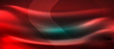 Neon parlayan elemanları, parlak hareket konsepti ile koyu arka plan