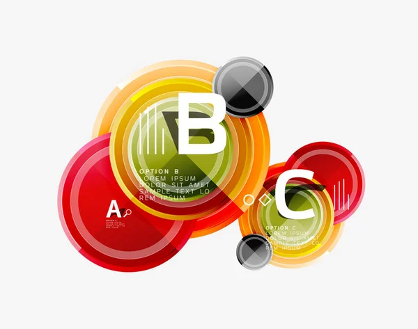 Astratto rotondo forme geometriche, cerchi moderni sfondo — Vettoriale Stock