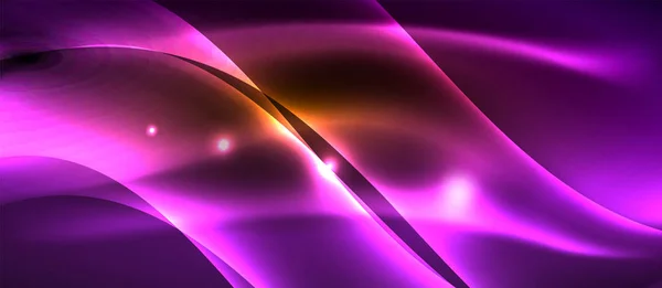 Neon glänzendes Licht glühende Wellenlinien — Stockvektor