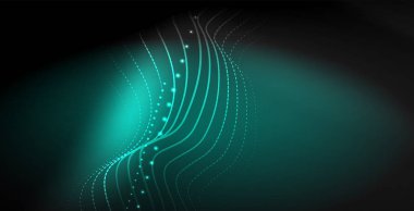 Koyu, parlak hareket, sihirli alan ışık parlayan soyut dalga. Techno arka plan