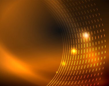 Neon renk parlayan ışıkları ile karanlık alan soyut arka plan