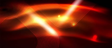 Neon parlayan techno hatları, yüksek teknoloji fütüristik arka plan şablonu kare şekilleri ile