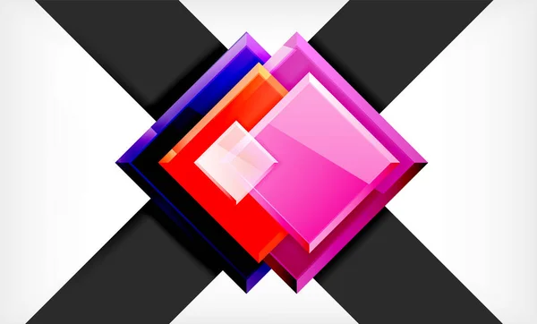 Яскравий барвистий квадратної форми блоків геометричного фону — стоковий вектор