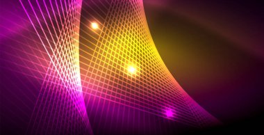 Neon parlayan çizgiler, sihirli enerji uzay ışığı konsepti, soyut arka plan duvar kağıdı tasarımı