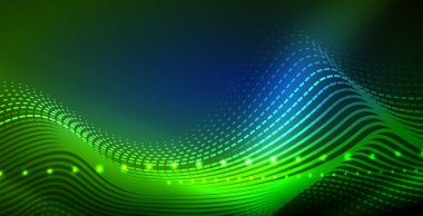 Koyu, parlak hareket, sihirli alan ışık parlayan soyut dalga. Techno arka plan