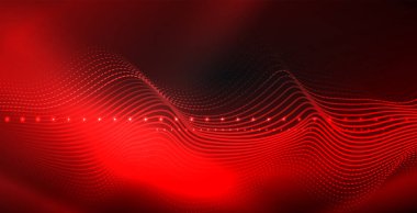 Koyu, parlak hareket, sihirli alan ışık parlayan soyut dalga. Techno arka plan