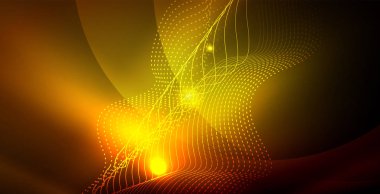 Dalgalar ile renkli neon ışıklar soyut arka plan