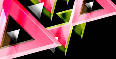 3D üçgen vektör en az arka plan tasarımı, geometrik soyut poster tasarımı