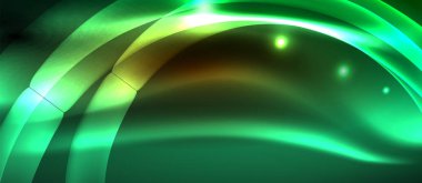 Neon parlak ışık parlayan dalga hatları