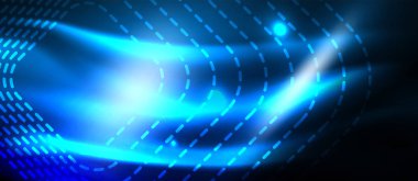 Neon parlayan techno hatları, yüksek teknoloji fütüristik arka plan şablonu kare şekilleri ile