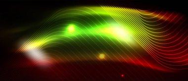 Neon parlayan techno hatları, yüksek teknoloji fütüristik arka plan şablonu kare şekilleri ile