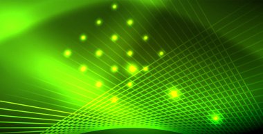 Neon parlayan dalga, sihirli enerji ve ışık arka plan