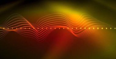 Koyu, parlak hareket, sihirli alan ışık parlayan soyut dalga. Techno arka plan