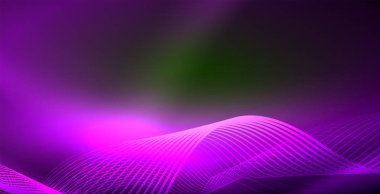 Koyu, parlak hareket, sihirli alan ışık parlayan soyut dalga. Techno arka plan