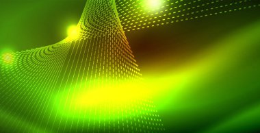 Dalgalar ile renkli neon ışıklar soyut arka plan