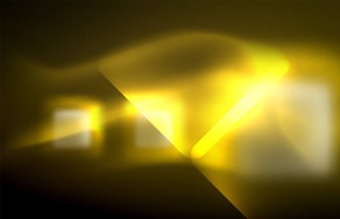 Siyah Neon parlak ışık hatları, techno modern şablon