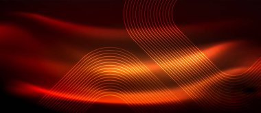 Neon parlayan techno hatları, yüksek teknoloji fütüristik arka plan şablonu kare şekilleri ile