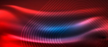 Neon parlayan techno hatları, yüksek teknoloji fütüristik arka plan şablonu kare şekilleri ile