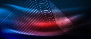 Neon parlayan techno hatları, yüksek teknoloji fütüristik arka plan şablonu kare şekilleri ile