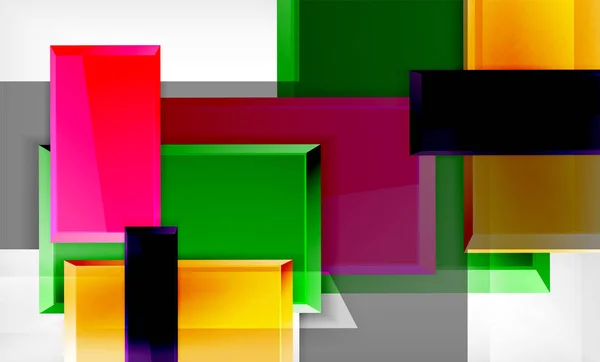 밝은 다채로운 사각형 모양블록 기하학적 배경 — 스톡 벡터