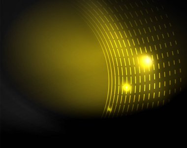 Neon renk parlayan ışıkları ile karanlık alan soyut arka plan