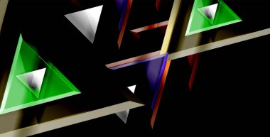3D üçgen vektör en az arka plan tasarımı, geometrik soyut poster tasarımı