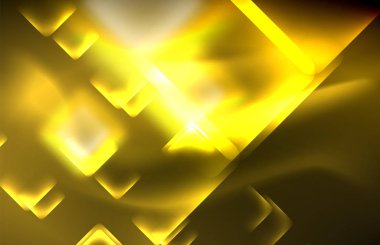 Siyah Neon parlak ışık hatları, techno modern şablon