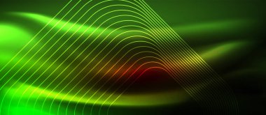 Neon parlayan techno hatları, yüksek teknoloji fütüristik arka plan şablonu kare şekilleri ile