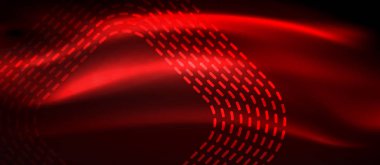 Neon parlayan techno hatları, yüksek teknoloji fütüristik arka plan şablonu kare şekilleri ile