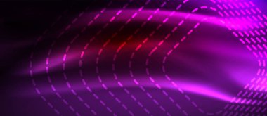 Neon parlayan techno hatları, yüksek teknoloji fütüristik arka plan şablonu kare şekilleri ile