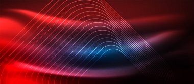 Neon parlayan techno hatları, yüksek teknoloji fütüristik arka plan şablonu kare şekilleri ile