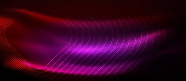 Neon parlayan techno hatları, yüksek teknoloji fütüristik arka plan şablonu kare şekilleri ile