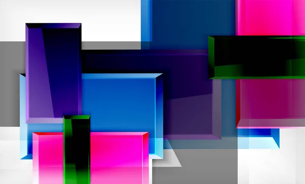 Φωτεινό πολύχρωμο τετράγωνο σχήμα μπλοκ γεωμετρικό φόντο — Διανυσματικό Αρχείο