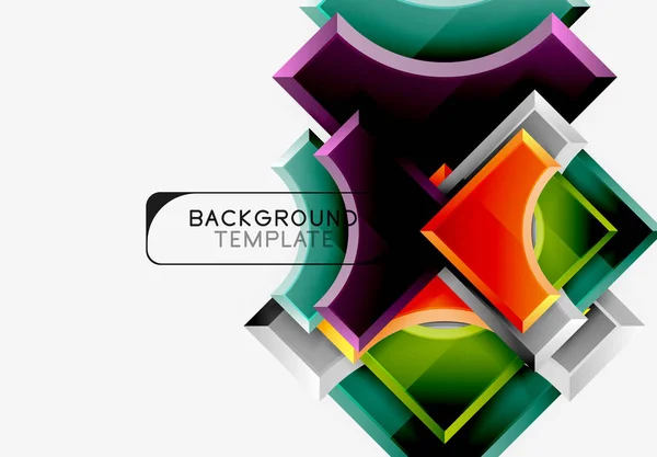 Geometrisk 3D-former bakgrund — Stock vektor