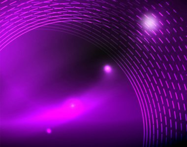 Neon renk parlayan ışıkları ile karanlık alan soyut arka plan