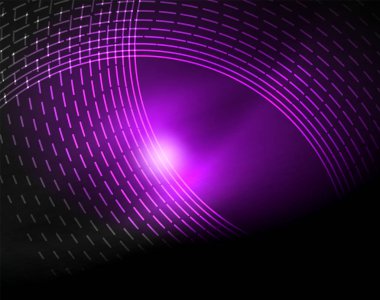 Neon renk parlayan ışıkları ile karanlık alan soyut arka plan