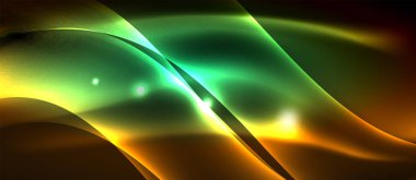 Neon parlak ışık parlayan dalga hatları