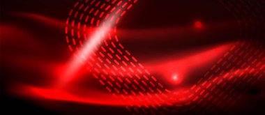 Neon parlayan techno hatları, yüksek teknoloji fütüristik arka plan şablonu kare şekilleri ile