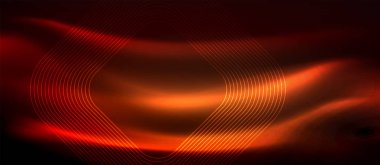 Neon parlayan techno hatları, yüksek teknoloji fütüristik arka plan şablonu kare şekilleri ile