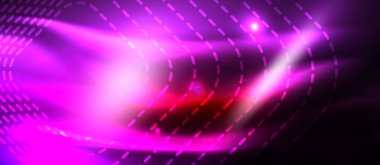 Neon parlayan techno hatları, yüksek teknoloji fütüristik arka plan şablonu kare şekilleri ile