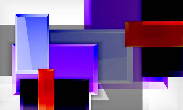 Heldere kleurrijke vierkante vorm blokkeert geometrische achtergrond — Stockvector
