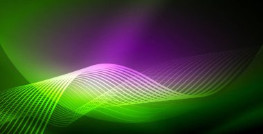 Koyu, parlak hareket, sihirli alan ışık parlayan soyut dalga. Techno arka plan