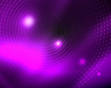 Neon renk parlayan ışıkları ile karanlık alan soyut arka plan