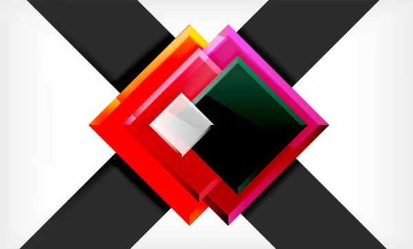 Fényes színes négyzet alakú blokkok geometriai háttér — Stock Vector