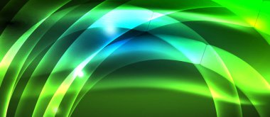 Koyu, parlak hareket, sihirli alan ışık parlayan soyut dalga. Techno arka plan