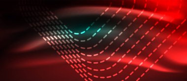 Neon parlayan elemanları, parlak hareket konsepti ile koyu arka plan