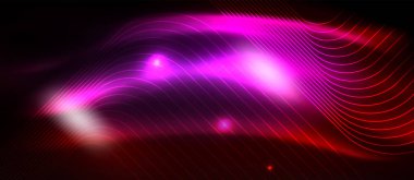 Neon parlayan techno hatları, yüksek teknoloji fütüristik arka plan şablonu kare şekilleri ile