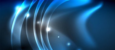 Parlak parlayan Neon ışık dalgası arka plan