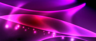 Neon renk dalgası hatları soyut arka plan, sihirli techno futuristik ışık