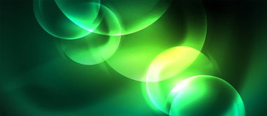 Neon parlayan çevrelerde vektör soyut arka plan